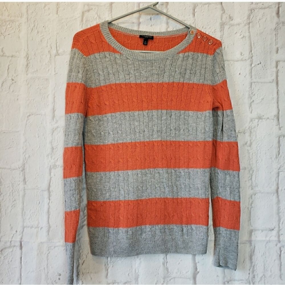 TALBOTS PETITES Striped Crewneck Sweater Small Petite